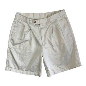 Gary Player Shorts Mens 36 Biege Cotton Pleated Waist Pockets Belt Loop Walking